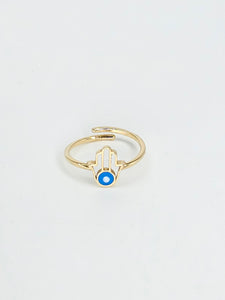 14K Gold Ring - Hamsa Hand Ring