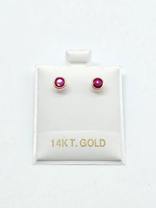 14K Gold Earrings - Circle Stud