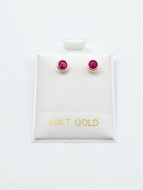 14K Gold Earrings - Circle Stud