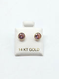 14K Gold Earrings - Circle Stud