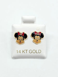 14K Gold Earrings - Mouse