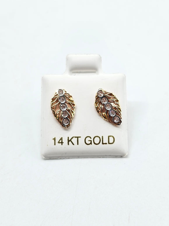 14K Gold Earrings - Leaves