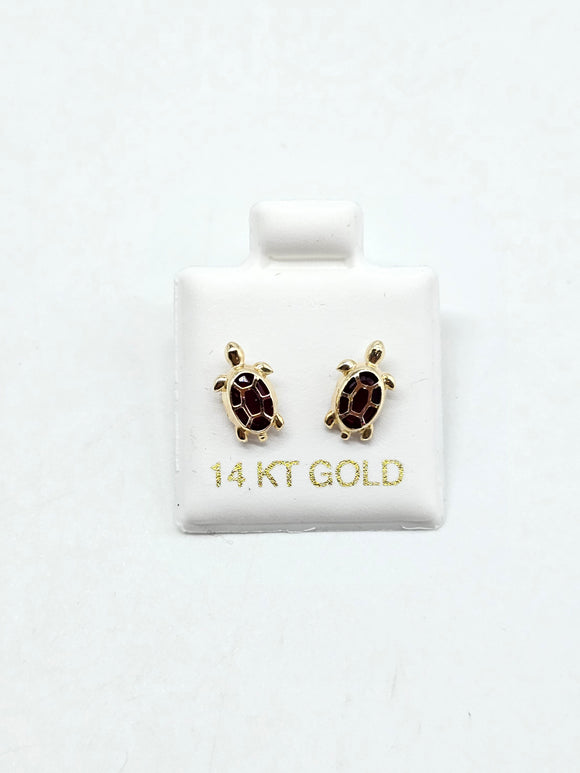 14K Gold Earrings - Turtle