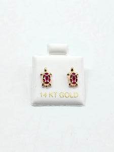 14K Gold Earrings - Turtle