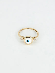 14k Gold Ring - Evil Eye