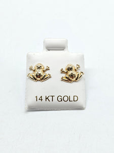 14K Gold Earrings - Frog