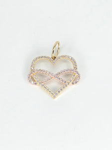 14k Gold Pendant - Heart & Infinity