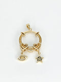 14k Gold Pendant - Heart, Star, and Evil Eye