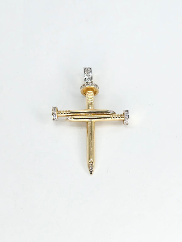 14k Gold Pendant - Nail Cross