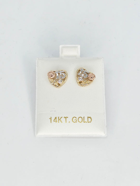 14K Gold Earrings - Quinceañera