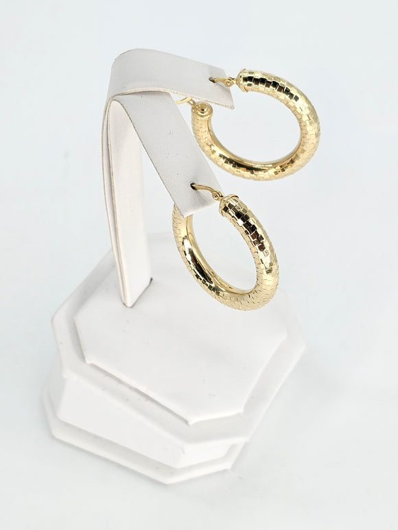 14K Gold Earrings - Huggie Hoop