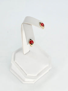 14K Gold Earrings - Ladybug