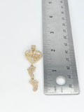 14k Gold Pendant - Heart Mom w/ Baby Feet