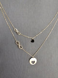 14k Gold Necklace - Heart and Infinity