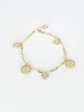 14k Gold Bracelet - Heart w/Fashion Pendant