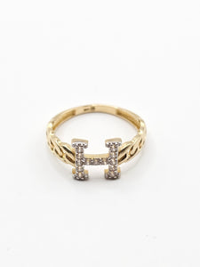 14k Gold Ring - Initial Letter "H"