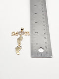 14k Gold Pendant - Mom w/Baby Feet