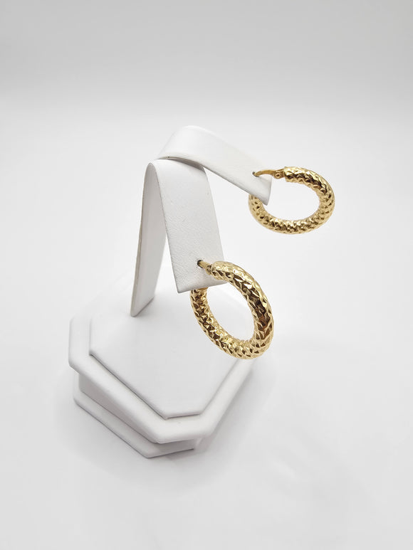 14K Gold Earrings - Huggie Hoop