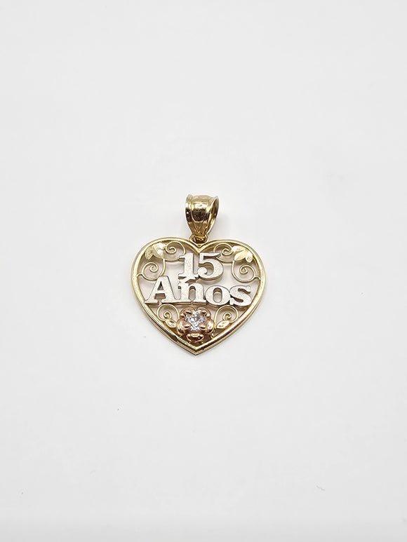 14k Gold Pendant - Quinceañera