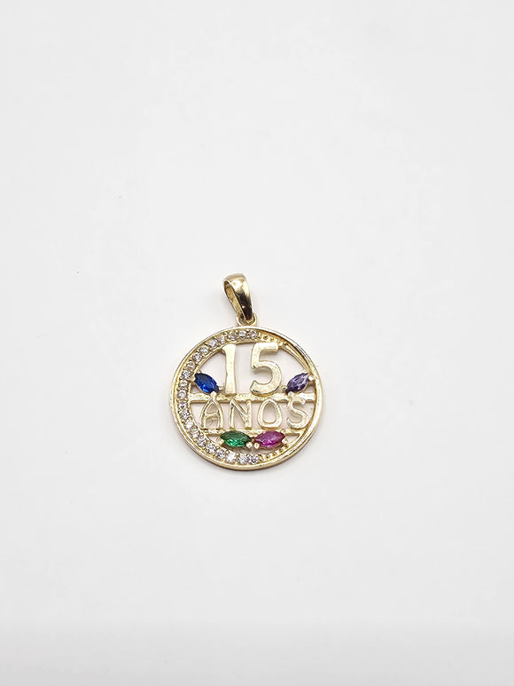 14k Gold Pendant - Quinceañera