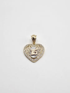 14k Gold Pendant - Quinceañera