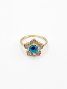 14k Gold Ring - Evil Eye