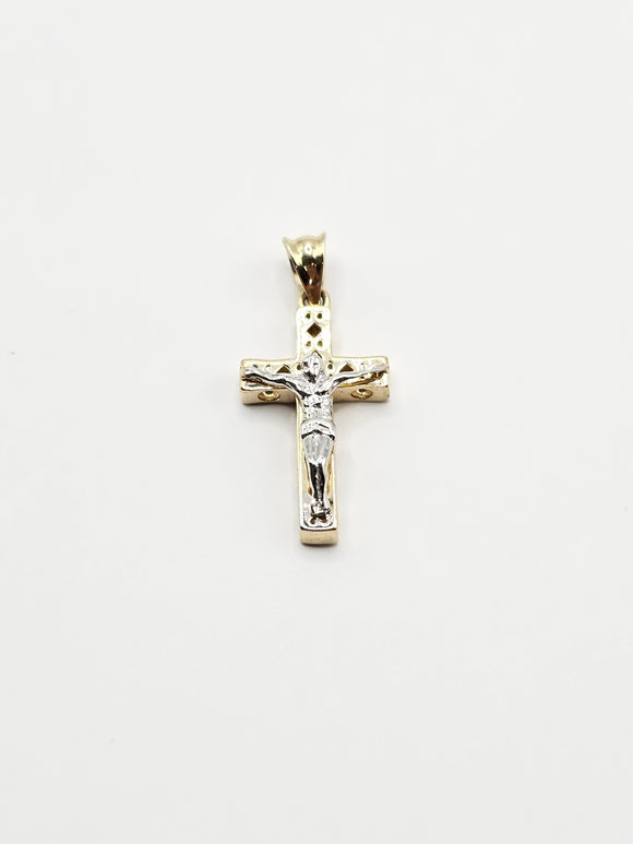 14k Gold Pendant - Jesus on Cross