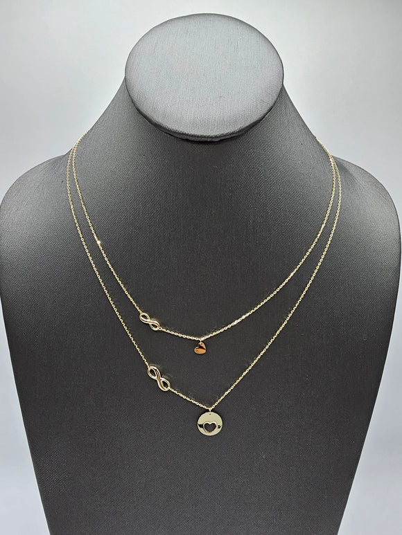 14k Gold Necklace - Heart w/Infinity