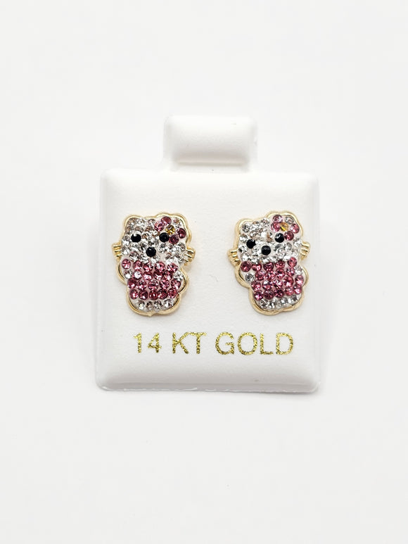 14K Gold Earrings - Hello Kitty