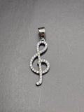 Sterling Silver 925 Pendant - Treble Clef