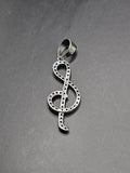 Sterling Silver 925 Pendant - Treble Clef