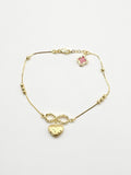 14k Gold Bracelet - Infinity w/Heart