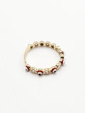 14K Gold Ring - Red Evil Eyes