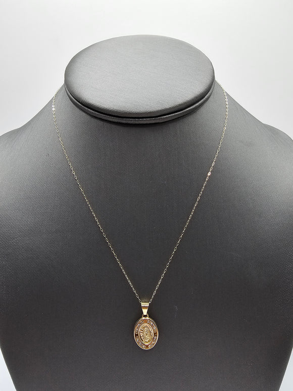 14k Gold Necklace - Virgin Mary