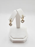 14K Gold Earrings - Multi-Color Heart