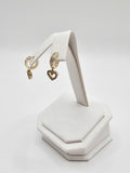 14K Gold Earrings - Multi-Color Heart