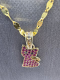 *SPECIAL SET* 14k Gold Chain w/pendant - Cat