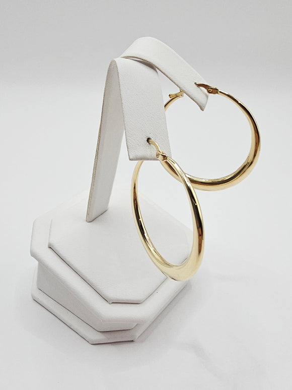 14K Gold Earrings - Huggie Hoops