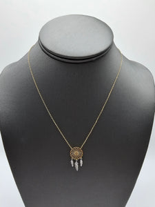 14k Gold Necklace - Dream Catcher