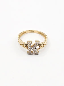 14K Gold Ring - Initial Letter "K"