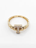 14K Gold Ring - Initial Letter "T"