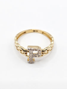 14K Gold Ring - Initial Letter "P"