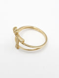 14K Gold Ring - Initial Letter w/Crown "T"