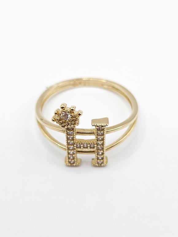 14K Gold Ring - Initial Letter w/Crown 