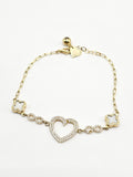 14k Gold Bracelet - Heart w/Infinity & Clover