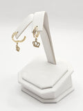 14K Gold Earrings - Huggie Hoops Crown