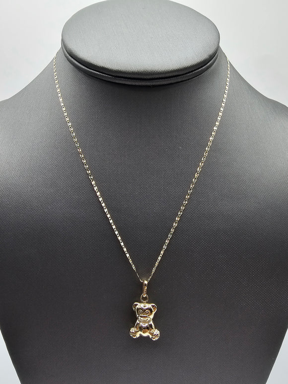 *SPECIAL SET* 14k Gold Chain w/pendant - Bear