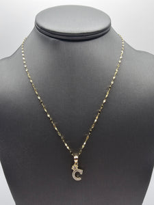 *Special Set* 14k Gold Chain w/pendant - Initial Letter C