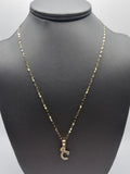 *Special Set* 14k Gold Chain w/pendant - Initial Letter C