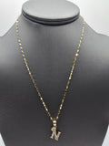 *Special Set* 14k Gold Chain w/pendant - Initial Letter N